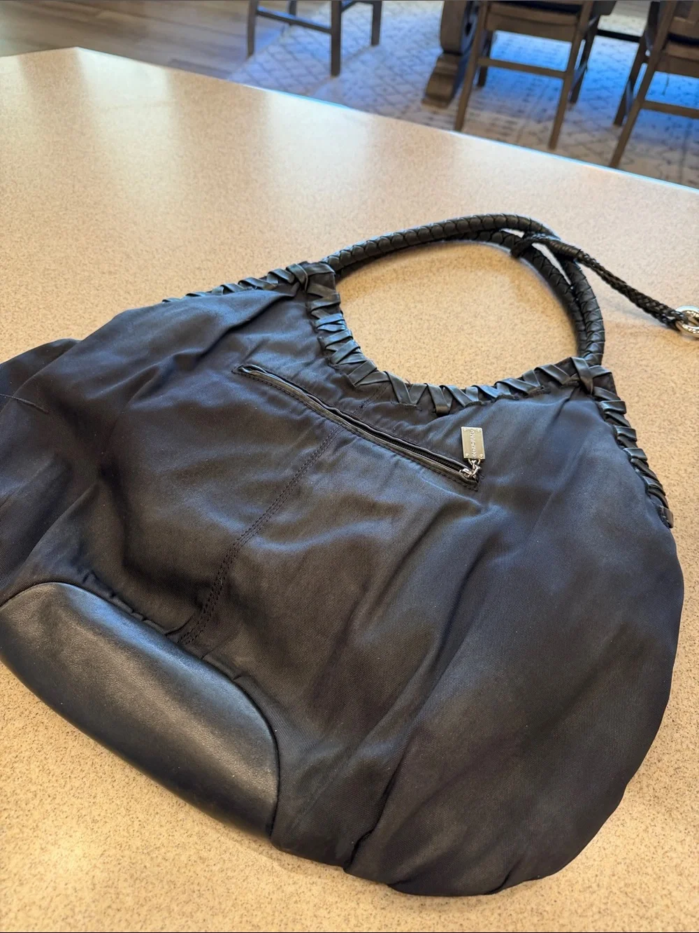 Black Women's Braided Handle Hobo Bag Donald J Pliner